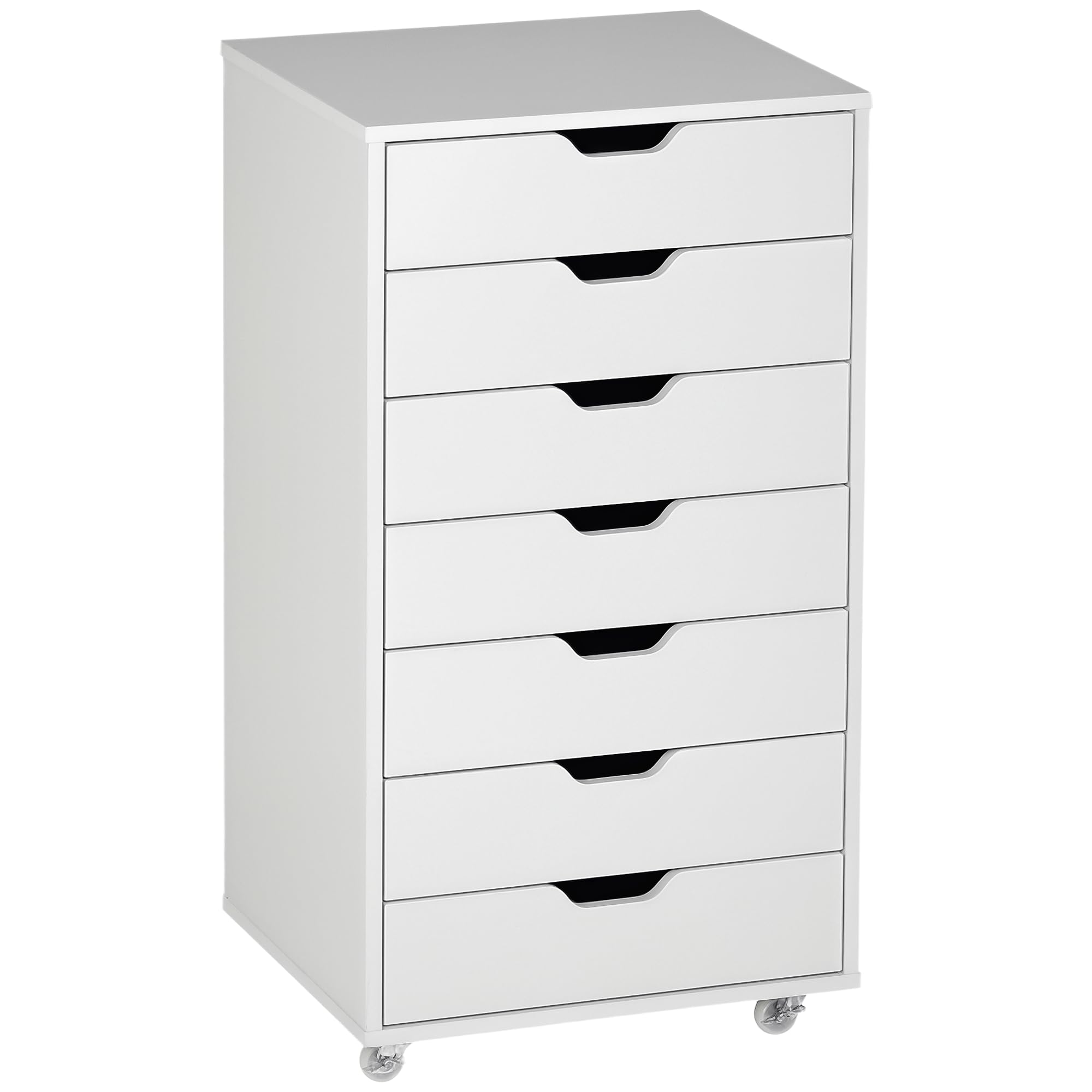 Vinsetto Mobile Filing Cabinet7-Drawer File Cabinet With WheelsWhite from B&Q