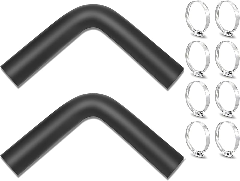 Mangueira do bocal de abastecimento de combustível 2" com curva de 90° Generic – 2 unidades com 8 abraçadeiras