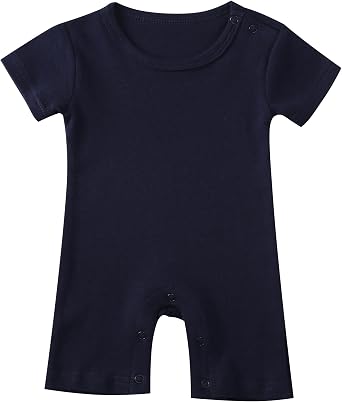 Newborn Short Sleeve Romper Solid Jumpsuit Cotton Infant Clothes Baby Girl Boy One-Piece Outfit 0-12 Months