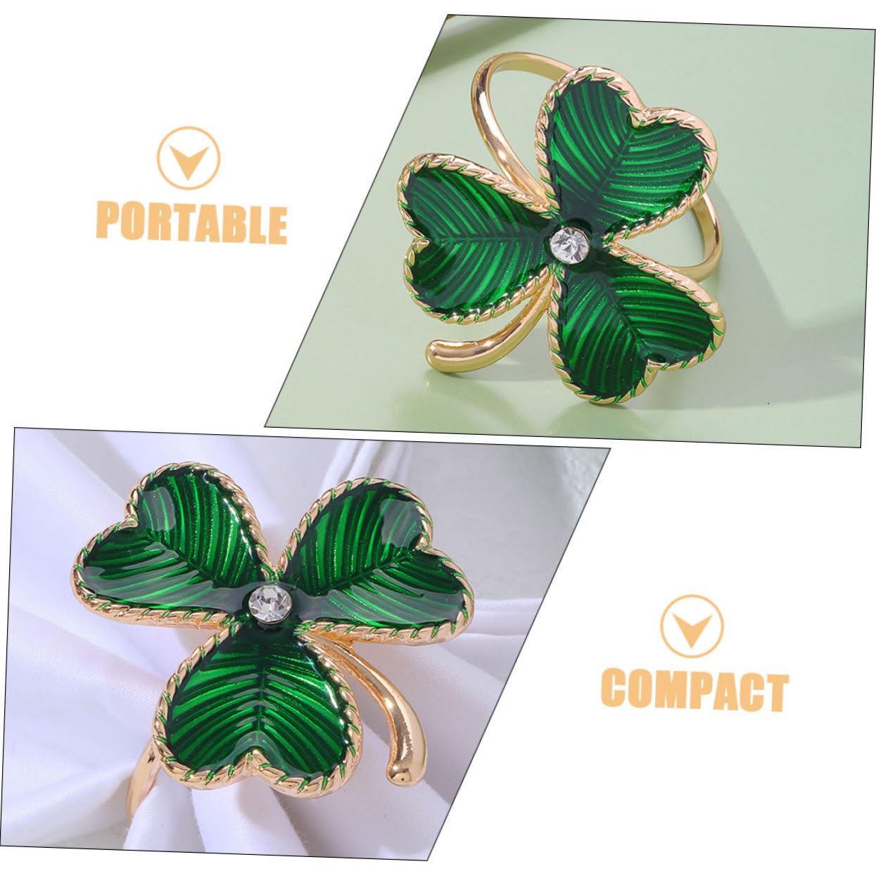 Zerodeko 12stücke Teiliges Aus Irischen Dreiblatt Serviettenringen Metallische Dekoration Für Patrick's Day Hochzeiten Feiern Und Festliche Anlässe Robuste Liebevolle Tischaccessoires