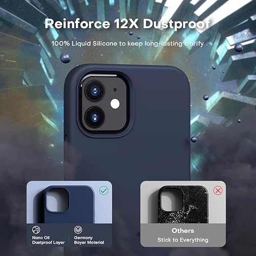 Miniatura 4 de TOCOL 5 en 1 Funda diseñada para iPhone 12 y iPhone 12 Pro, con 2 protectores de pantalla + 2 protectores de lente de cámara, funda de silicona