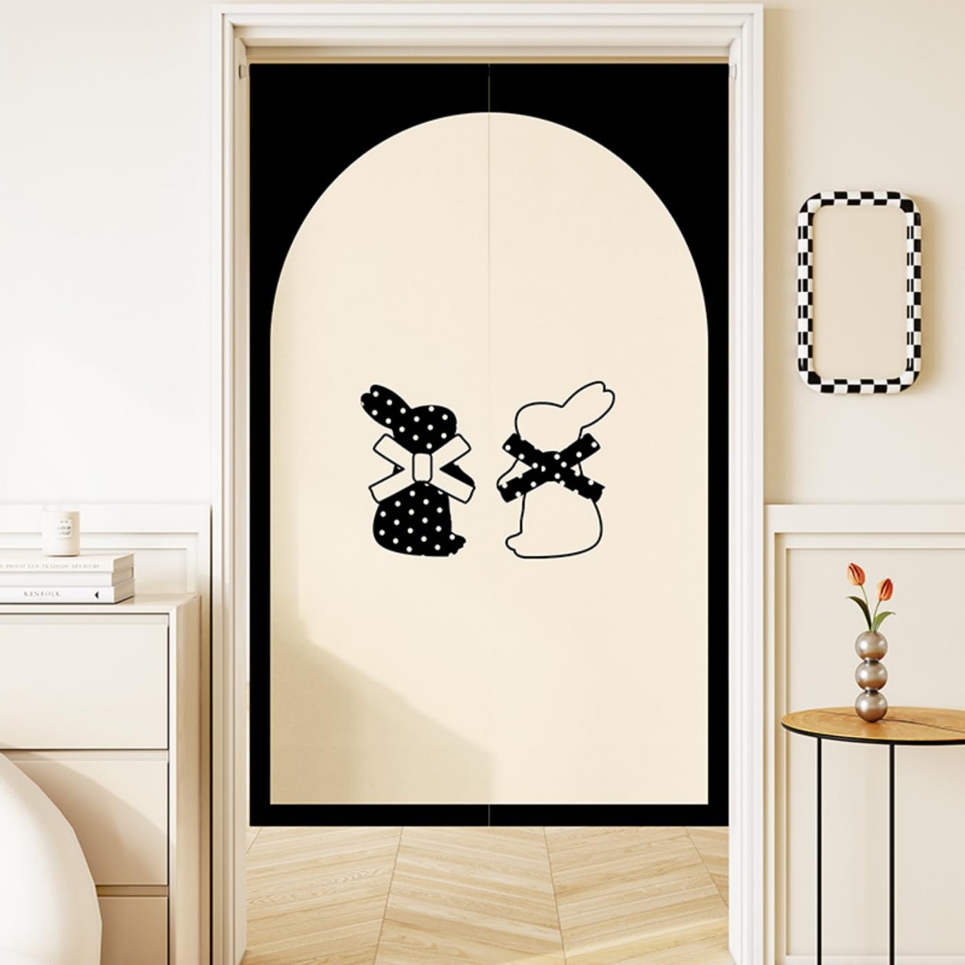 Guest Ruyunlai Japanese Noren Doorway Curtain, M22 Rabbit, 100x150cm