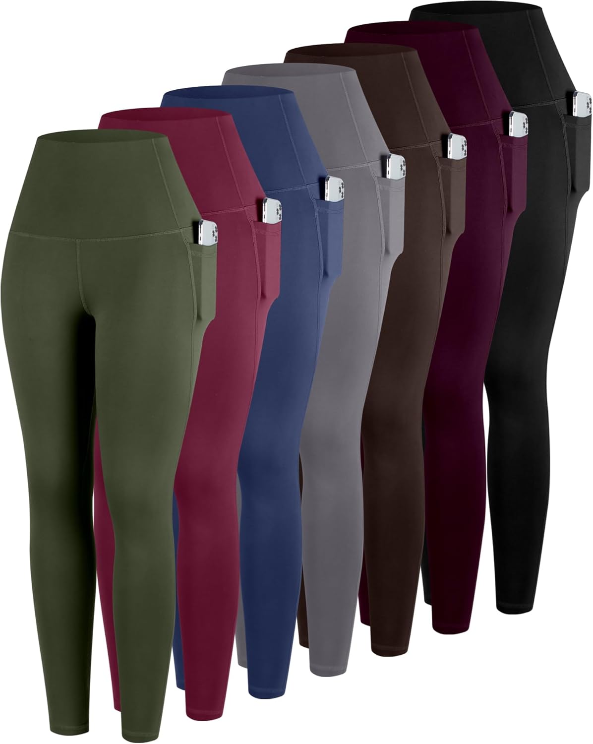 ATHVOTAR Leggings with Pockets for Women, 7 Packs High...