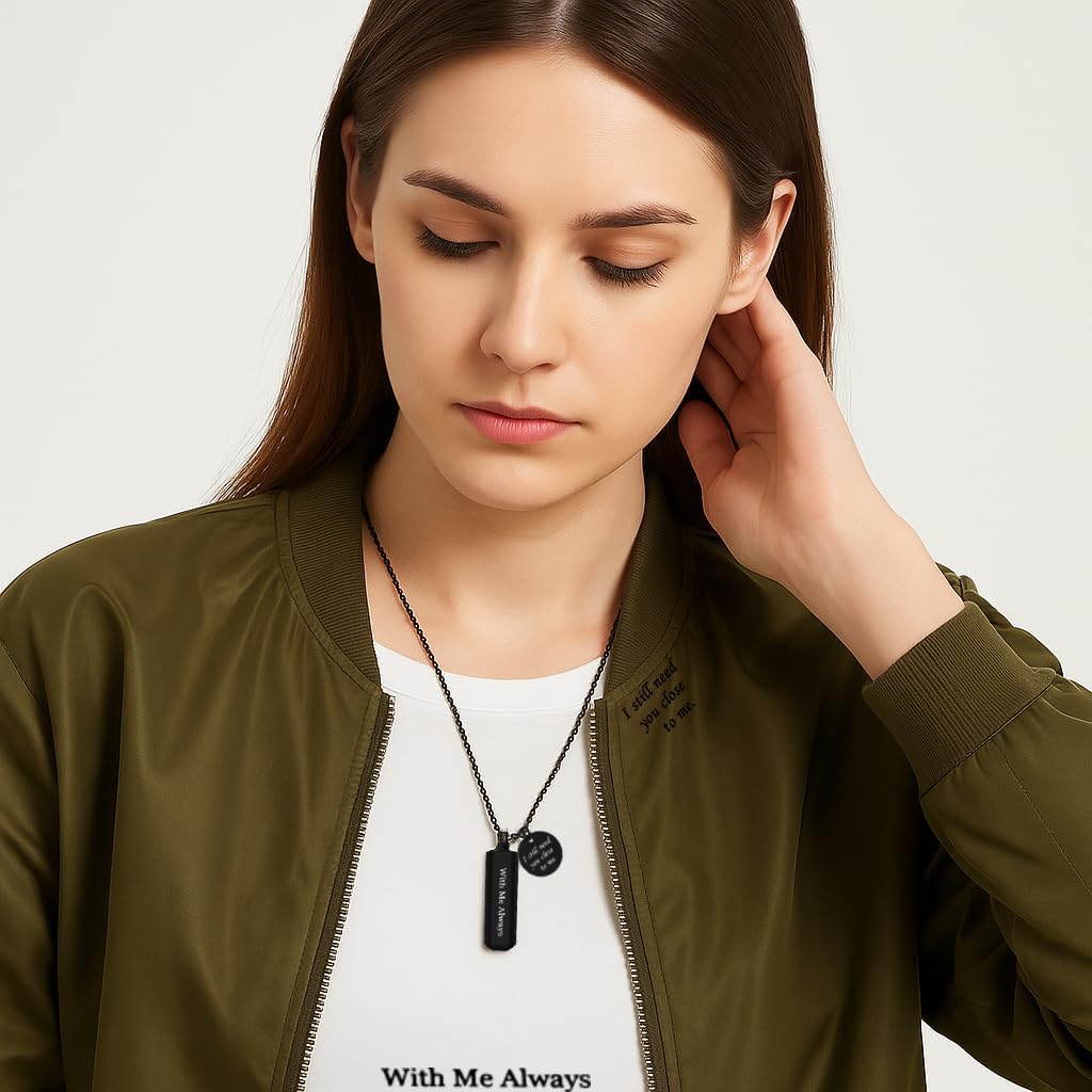 Cremation Cylinder Necklace for Ashes for Ashes Stainless Steel Urn Locket Pendant Cremation Memorial Jewelry - Image 4