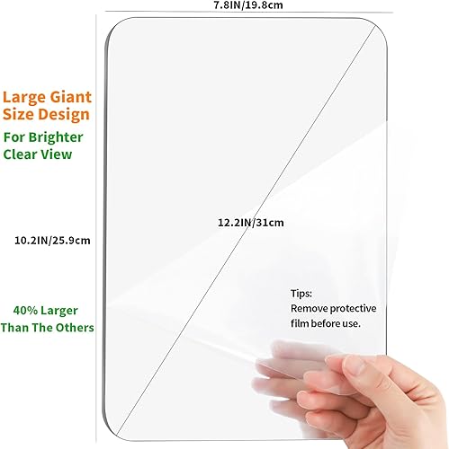 Miniatura 2 de EUAIAJ Espejo de ducha sin niebla para afeitar, grande (10.2 x 7.8 pulgadas), espejo antivaho inastillable y sin perforaciones, espejo de afeitado