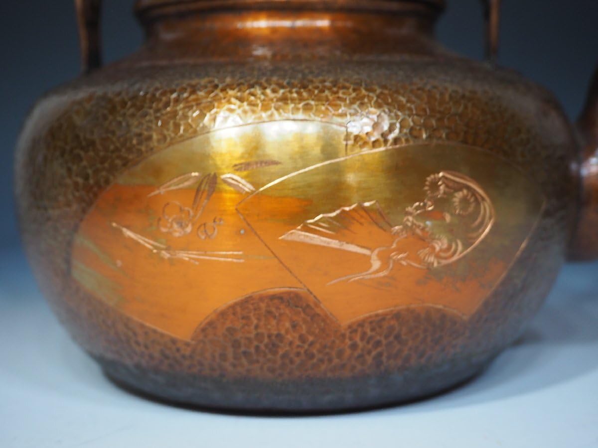 Amazon.co.jp: 茶道具湯沸建水【勝富堂福亜堂合作】鎚目銅製唐銅