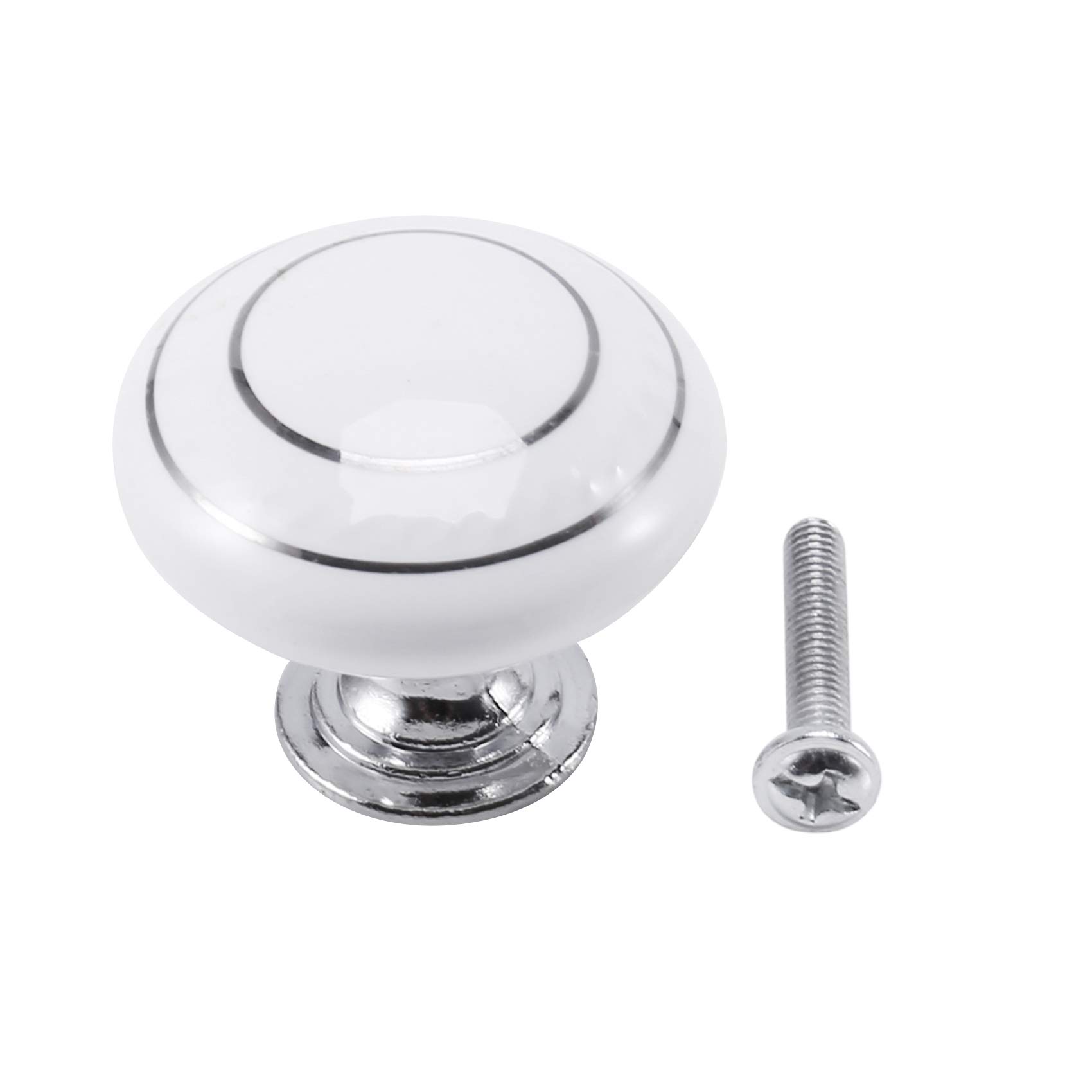 Ctrlzs White 1 X Ceramic Door/Wardrobe/Cabinet/Cupboard Knob Handle Drawer