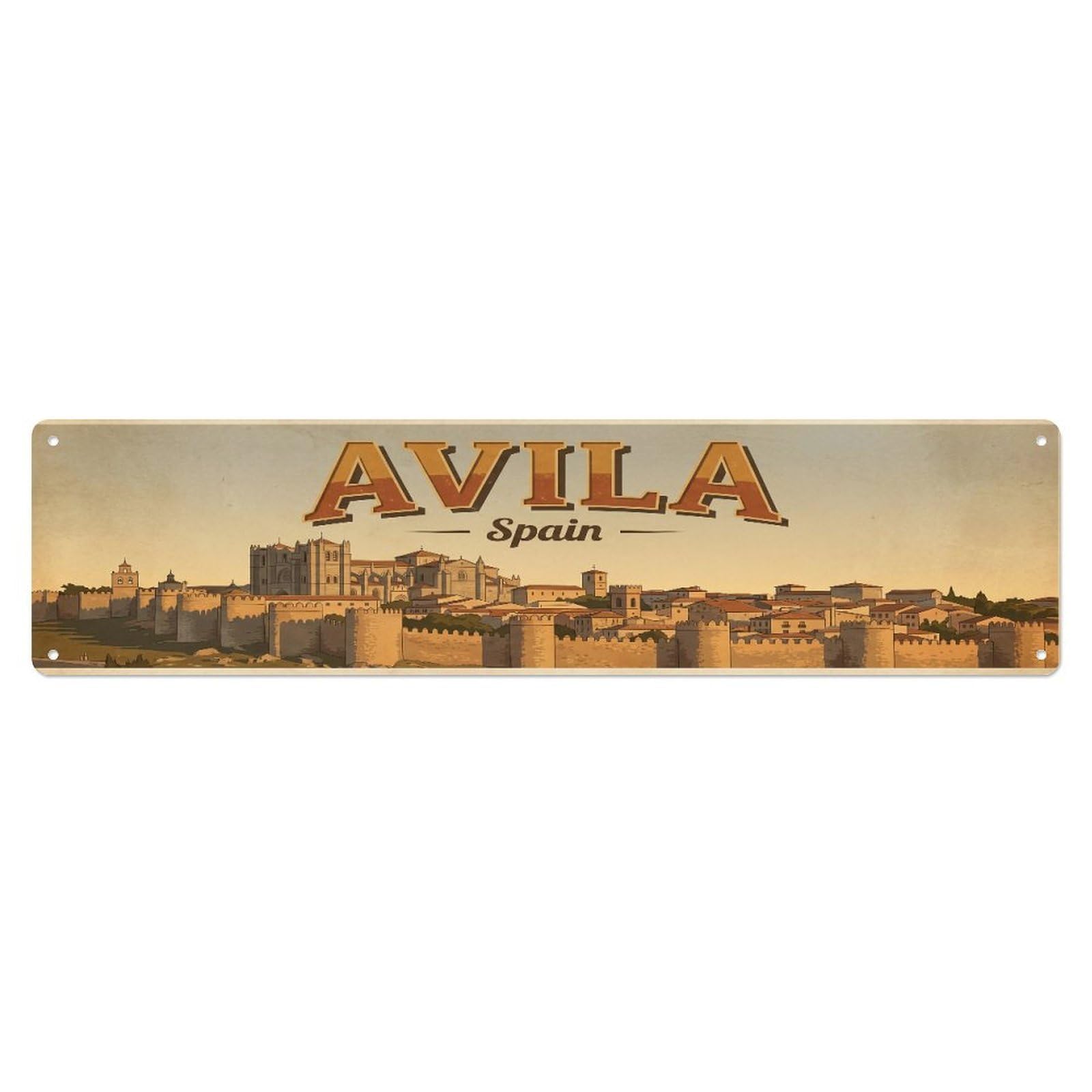 Tgrcjimh Style Metal Tin Sign Retro Travel Spain Avila