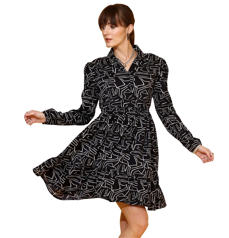 Image of Sheetal Associates Women's Casual Full Sleeve Crepe Shirt Dress