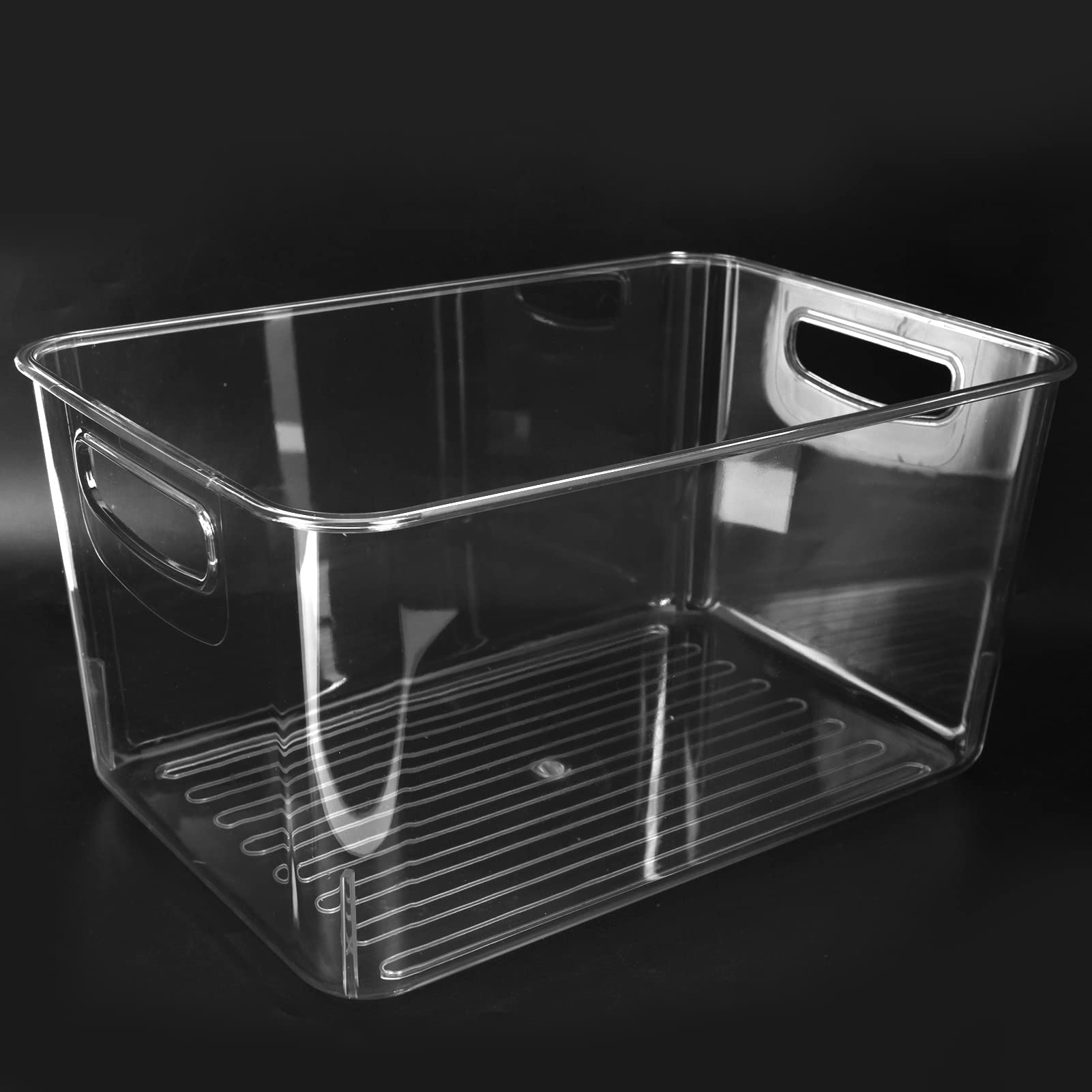 für Küchenorganisatoren, 4PCS Transparente Lagerbehälter für Kühlschrank und Schrank, Plastikkörbe mit Deckel für die Lagerung von Lebensmitteln, klare stapelbare Kisten