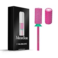 Vista 17 de MelodySusie Broca de carburo de tungsteno de barril grande de 3/32 pulgadas, forma de corazón rosa con parte superior de cristal, gel acrílico