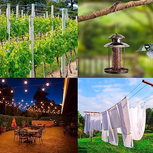 3mm 304 Wire Rope Stainless Steel Wire Cable 100m Length 7x7 Cross Section 517kg Breaking Load stainless steel cable with 100 Pcs Aluminum Crimping Clamps Loop Sleeve (Diameter: 3mm Length: 100m) - Image 5