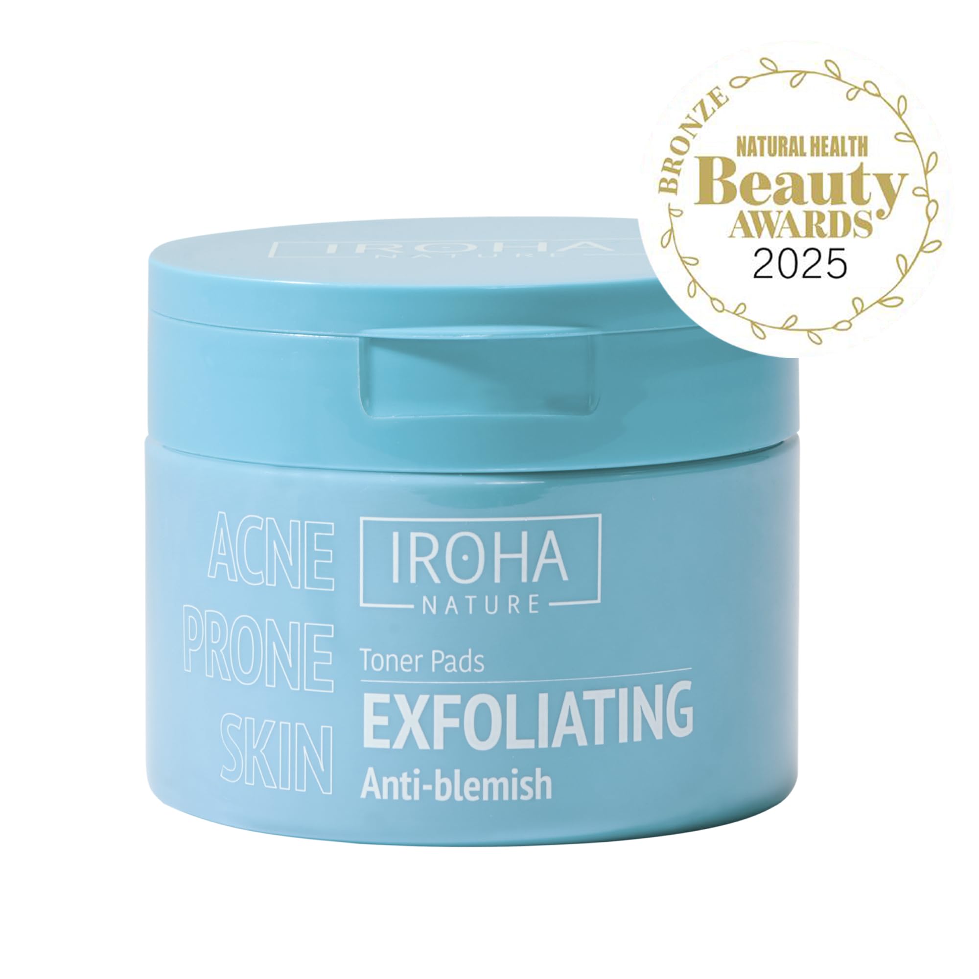 Iroha Nature - Dischi Tonici Esfolianti con Acido Salicilico e Probiotici | Per pelle acneica | Riduce imperfezioni | 50 dischi biodegradabili