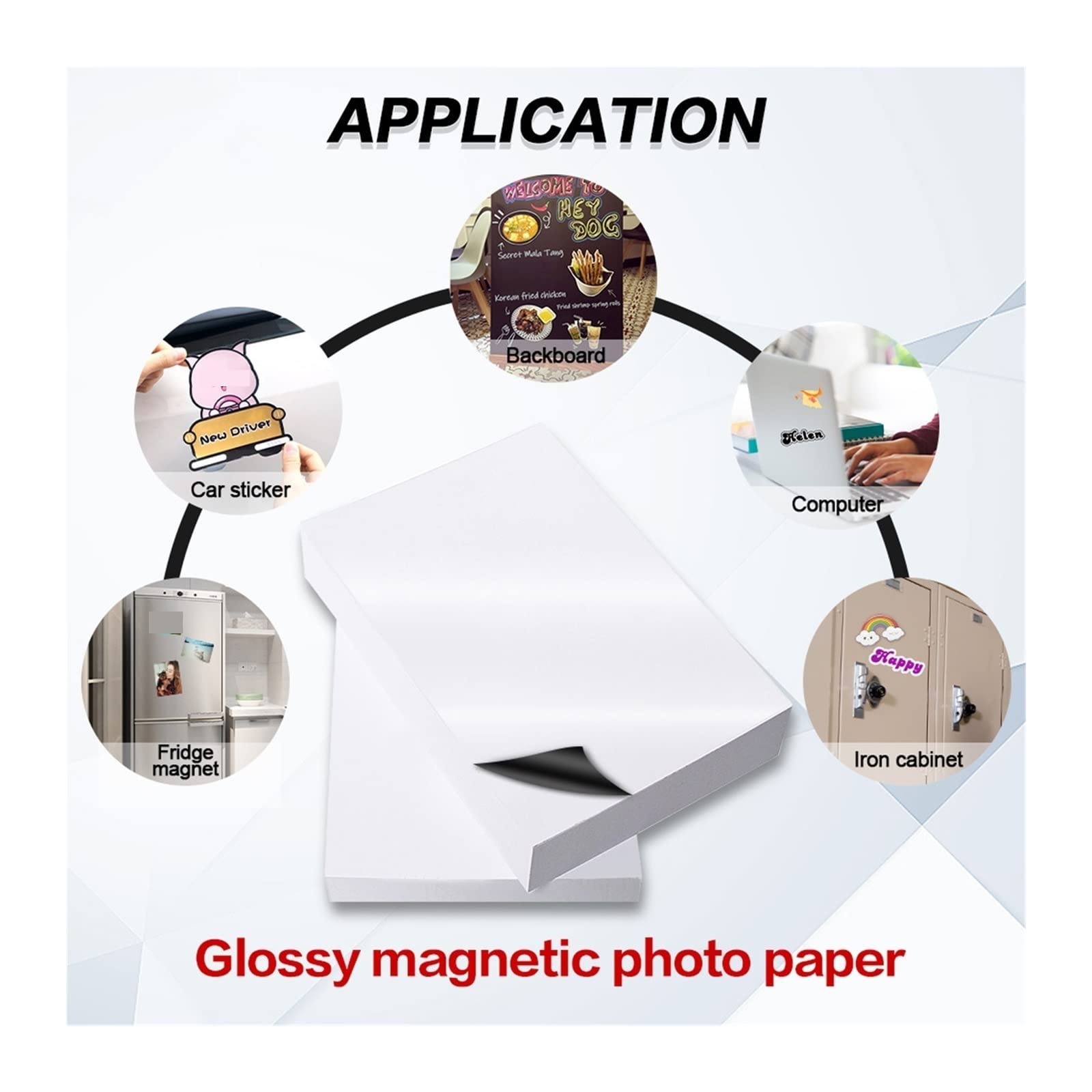 10 blätter A4 Selbstklebendes Druckerpapier Glänzend Matt Magnetisches Fotopapier for Tintenstrahldrucker DIY Kühlschrankmagnet Familienbilder 4R Lucky (Color : Matte Adhesive Paper)