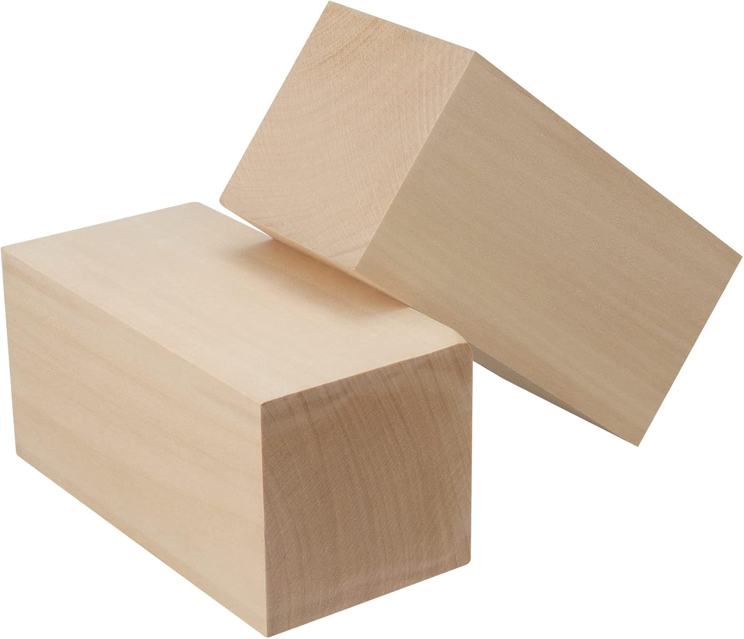 KEILEOHO 4 Pack 6 x 3 x 3 Inches Basswood Carving Blocks, Unfinished Whittling Blocks, Soft Wood Blocks, Kiln Dried Wood Carving Kit for Beginners, Experts, DIY'ers