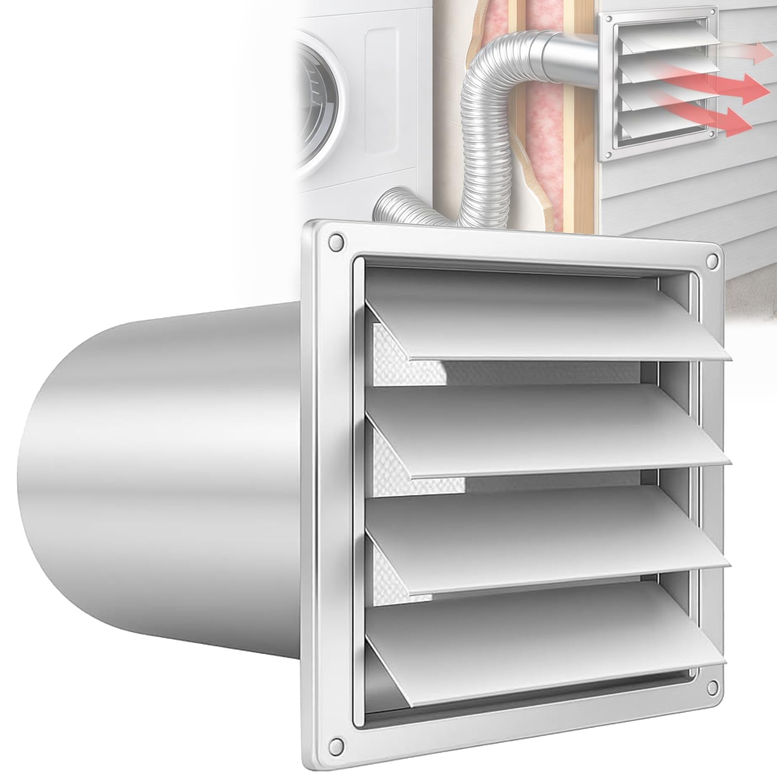 Grille de ventilation 150 mm inox pour éliminer l'humidité et les moisissures