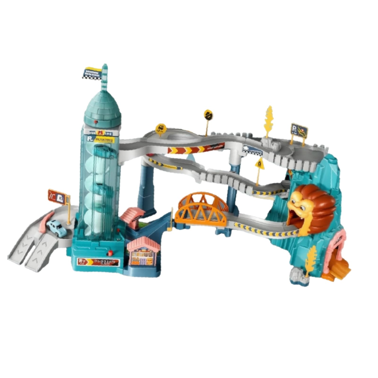 Colcolo Juego Pista Carreras, Juego construcción vehículos, rampa Pista Juguete para Preescolar, León