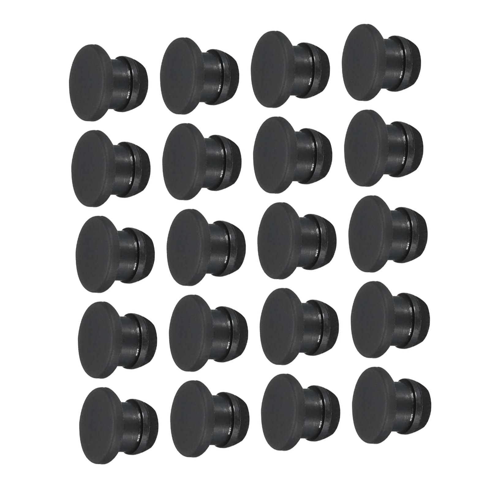 ROWORKX 8mm Silicone Snap-In Hole Plugs, 20PCS Rubber Blanking Plugs