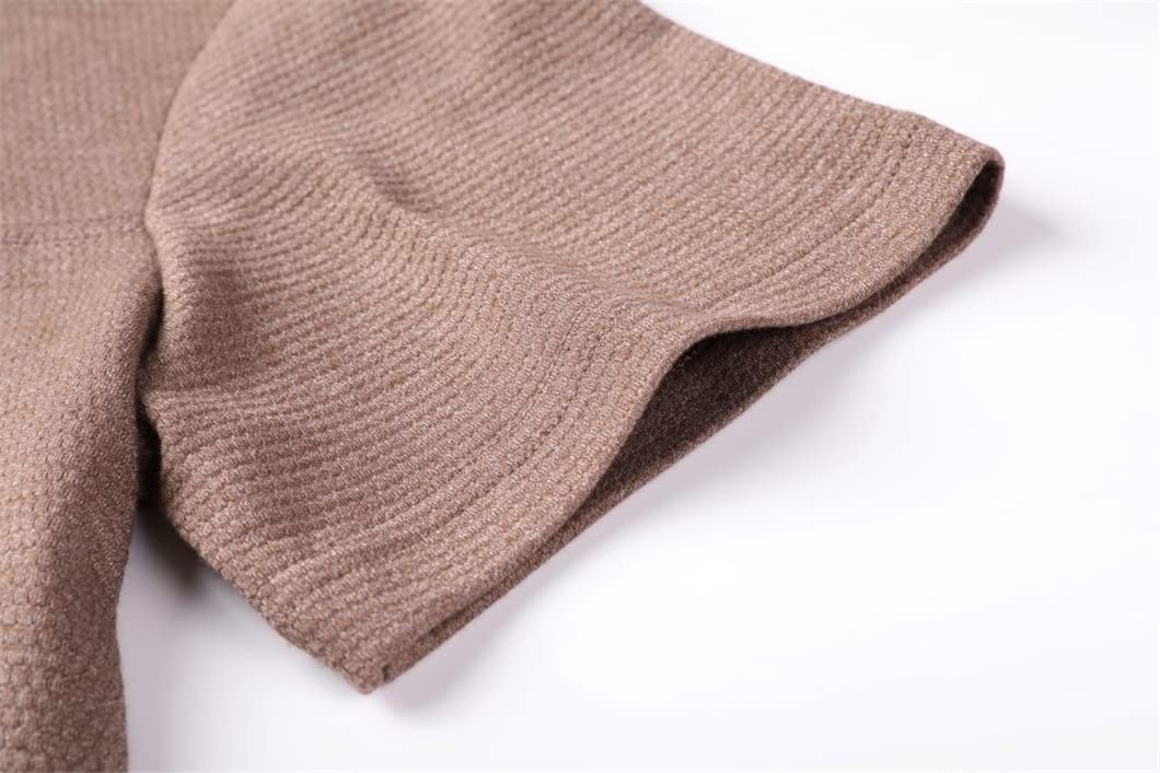 Maglietta girocollo da uomo estiva a maniche corte casual magliette comode e traspiranti, Khaki9, 4XL