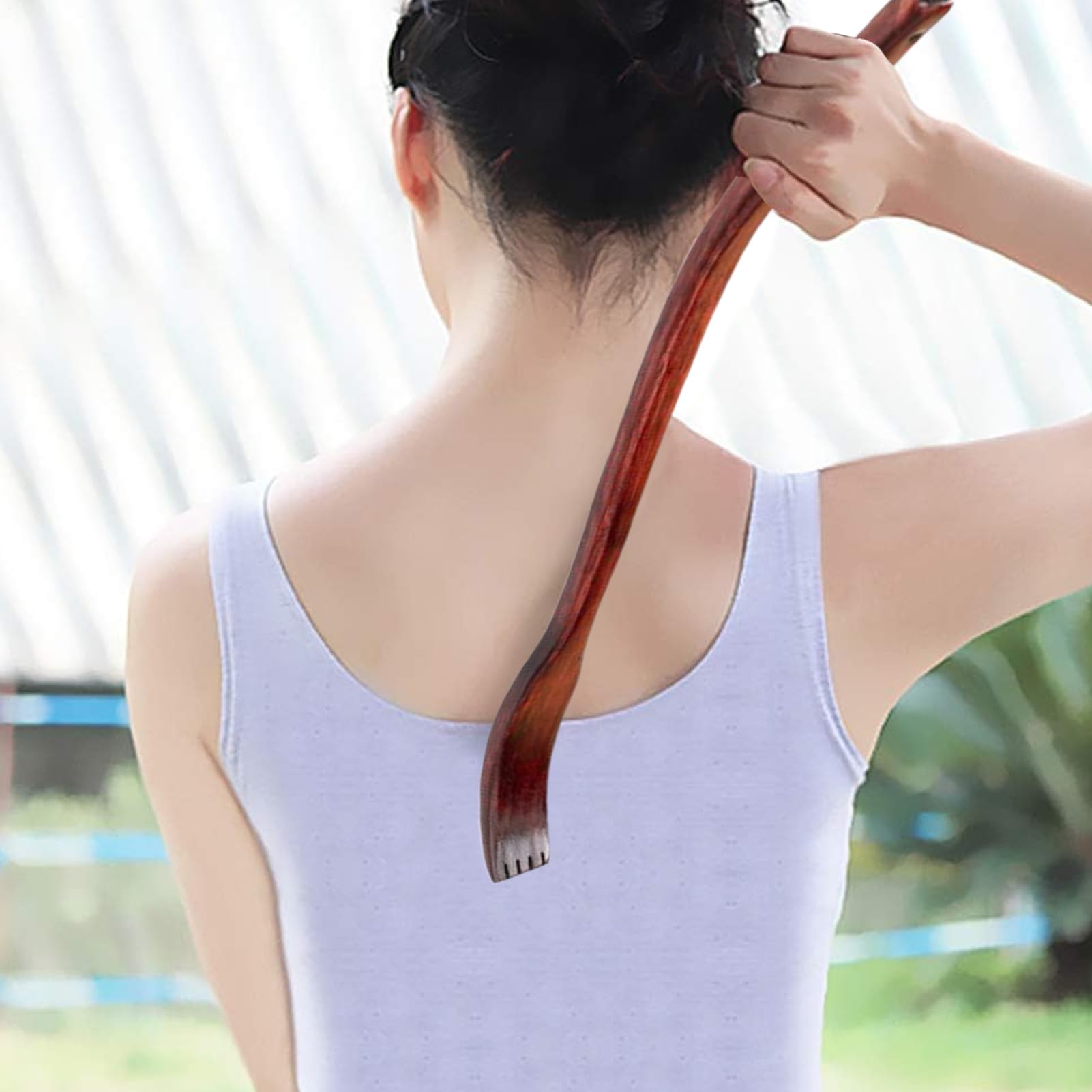 Wooden Back Scratcher - Long Handle Ergonomic Beech Wood Massager Tool | Extended Curved Handle for Easter, Young Husband, Father, Dad, Elderly, Women, Relaxation, Home, Spa Use