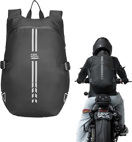 KEMIMOTO Motorcycle Backpack, 40L Motorcycle Backpacks for men, Water-resistant Helmet Bag for Travel, Daily Trips, Office Trips