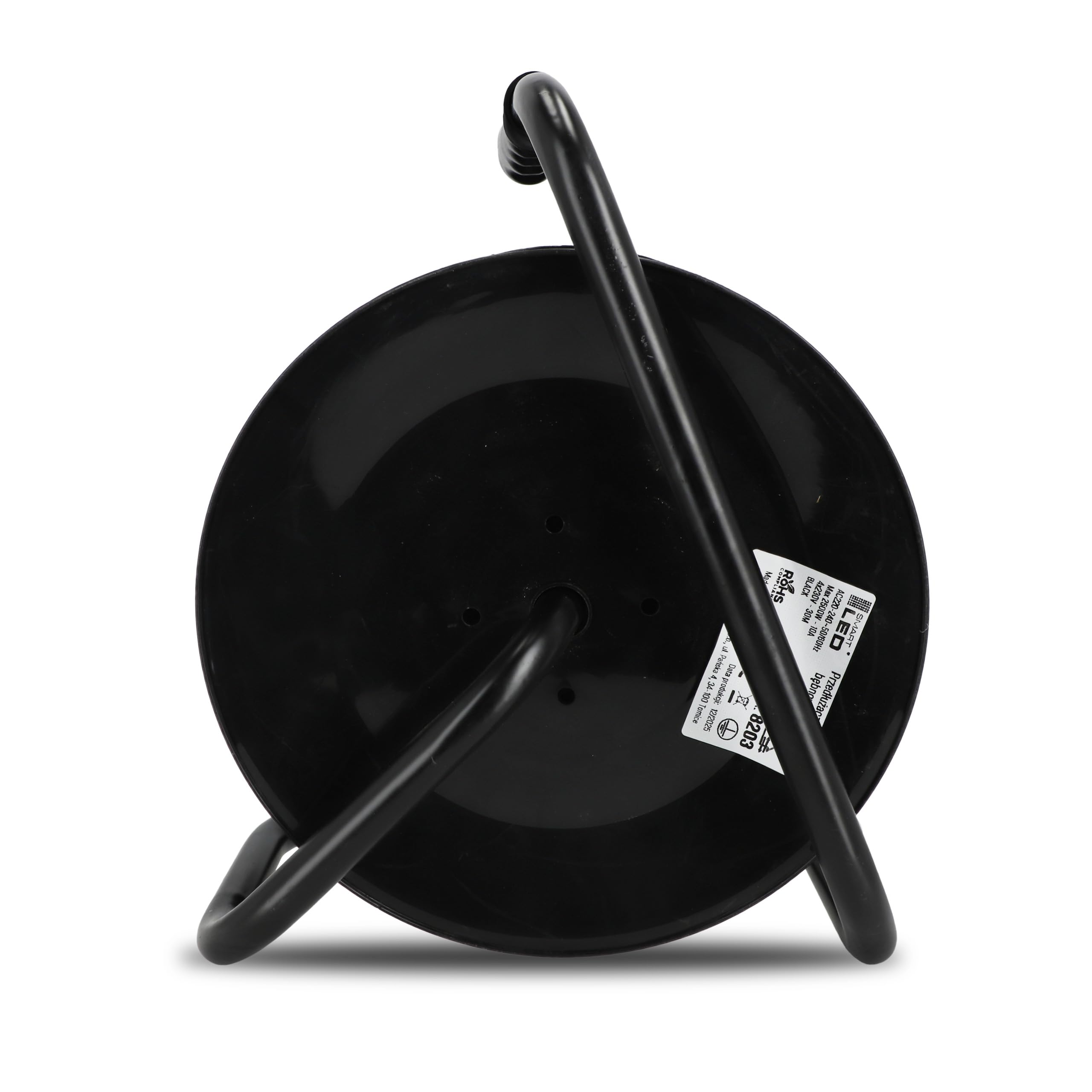 SmartLED-Kabeltrommel, für den Außen- und Innenbereich, 4 Steckdosen mit Erdung, 50 m, schwarz, für den Baubereich, 3x2,5 mm, Garten, Kindersicherung, 2500 W (50 Laufmeter)