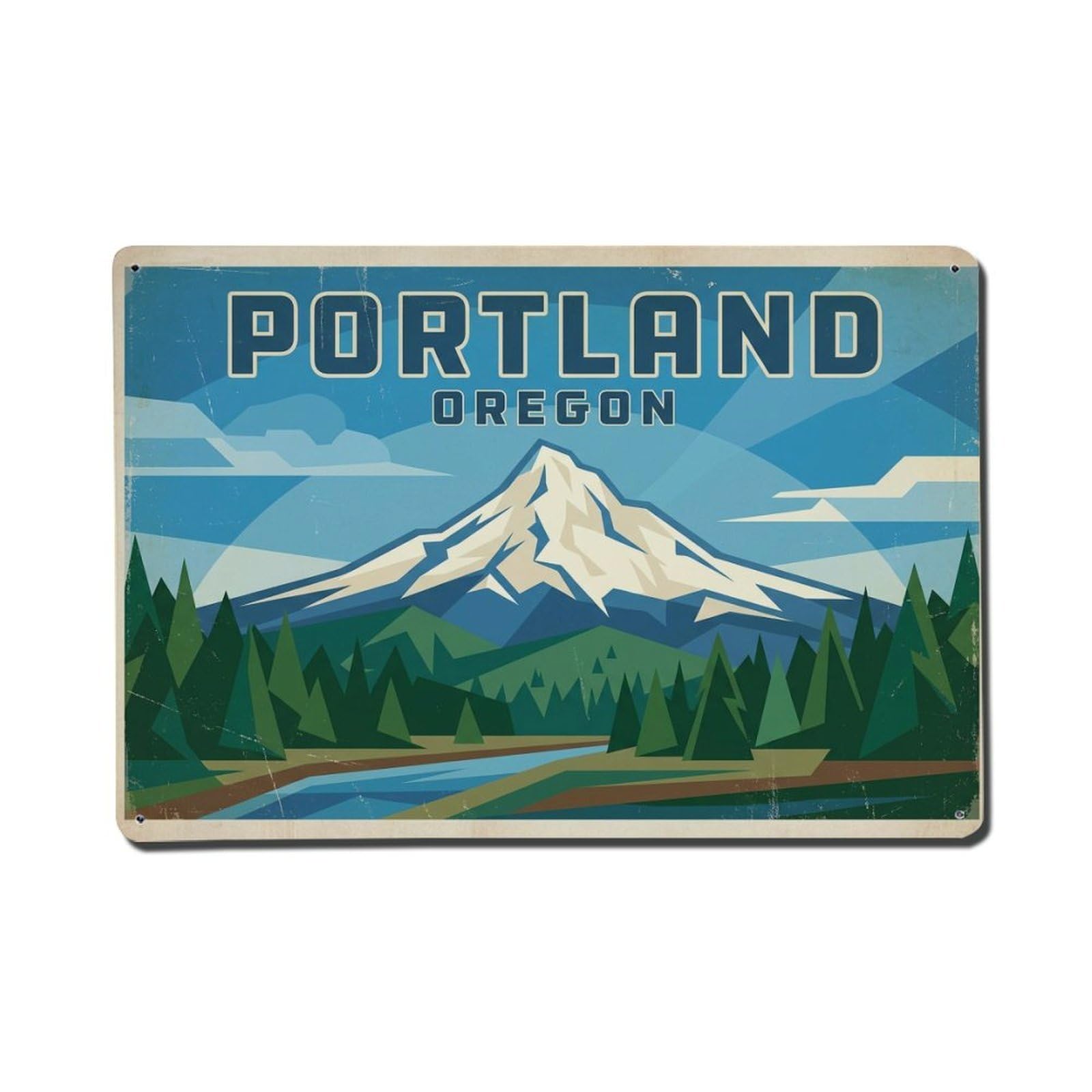 Cxhjca 8X12inch(20X30cm) Travel Vintage Usa Portland Metal Tin Sign
