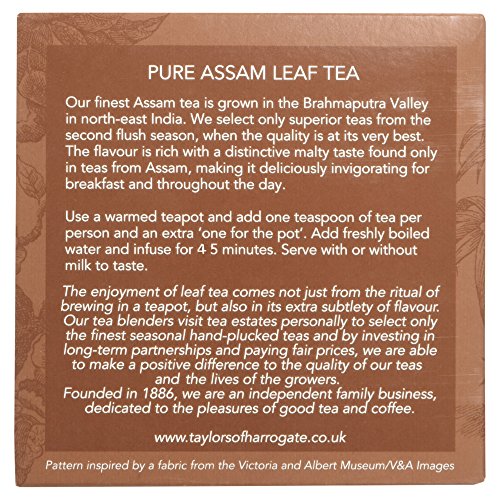 Image of Taylors of Harrogate Pure Assam, Black Tea, Loose Leaf, 4.41 Ounce Carton (Pack of 6), Full-bodied, Satisfying & Malty, Caffeinated, Premium Whole Leaf Tea