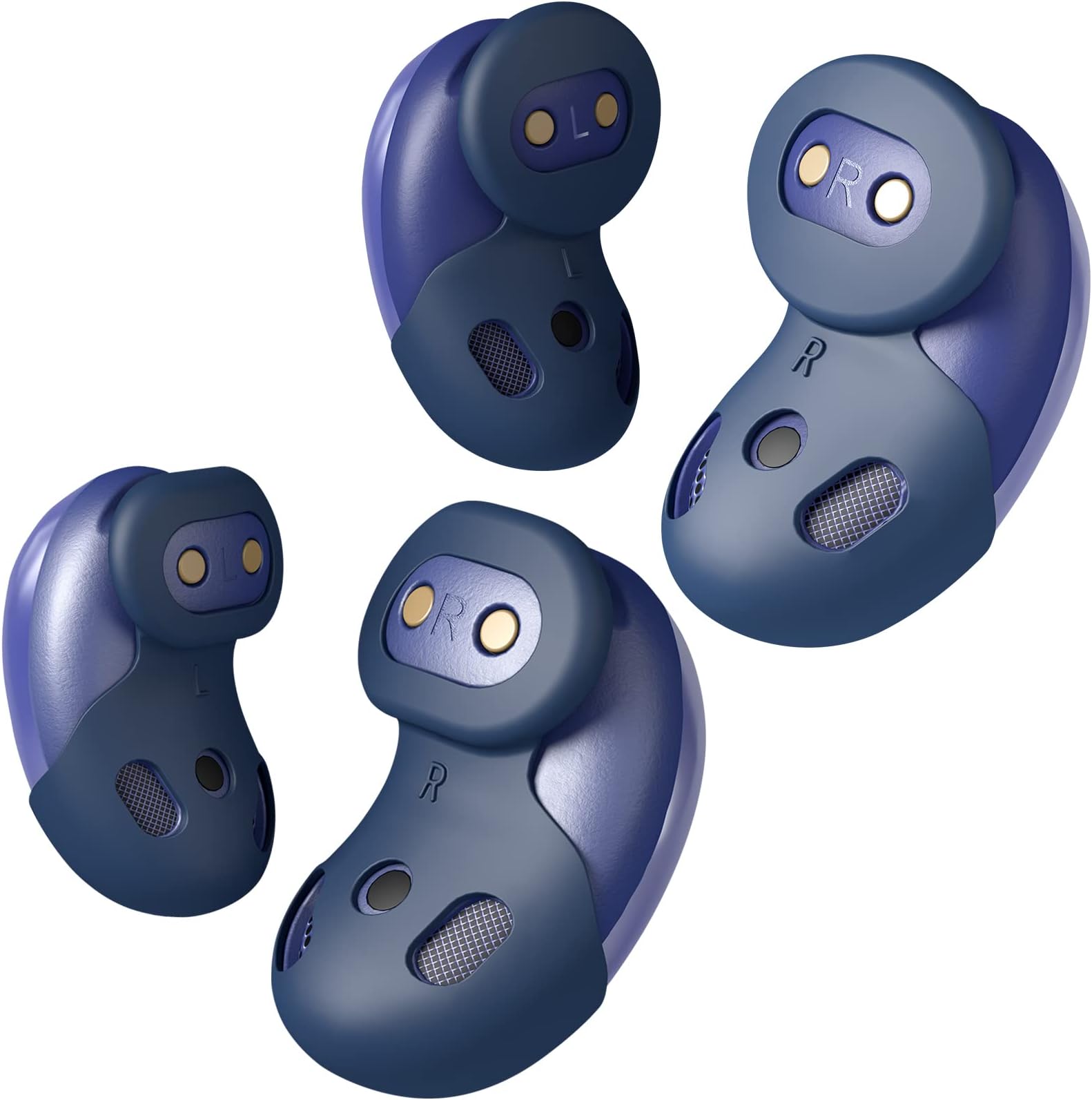 (2 Pairs) Seltureone Compatible for Samsung Galaxy Buds Live Ear Tips, Non-Slip Sound Leakproof Earbuds Cover Accessories for Galaxy Buds Live, Navy