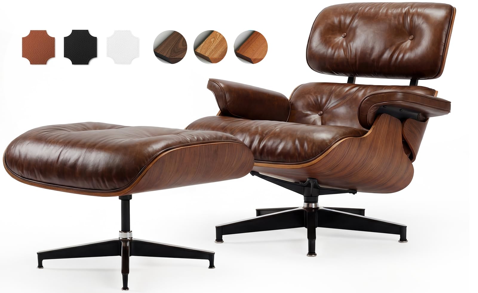 Asukale Top Grain Leather Chaise Lounge