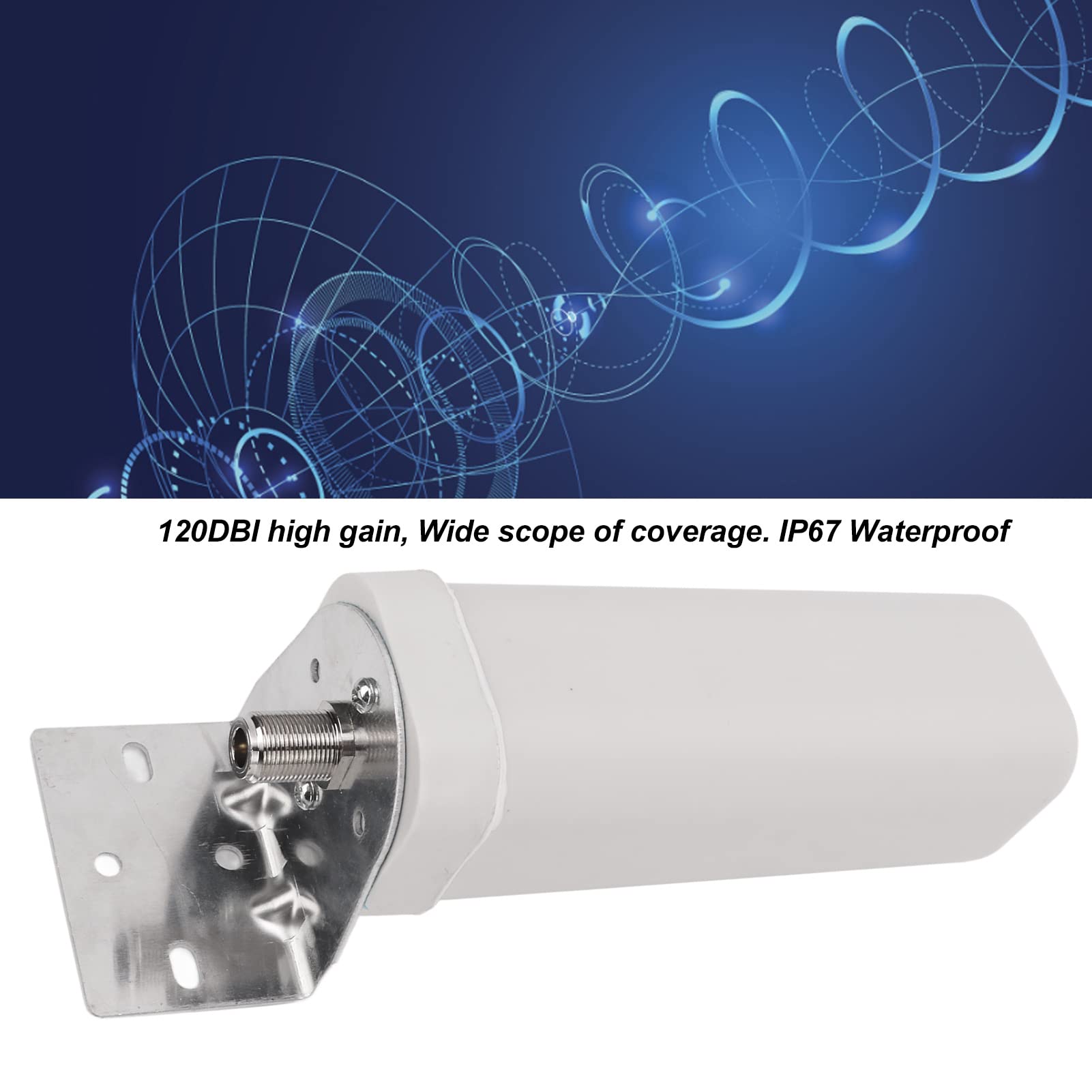 KJ-009 Antenna TV Esterna Impermeabile 10/12DBI Segnale Ad Alto Guadagno - Ricezione Wireless 4G HD Terrestre a Botte Fissata al Muro Con Morsetto a Forma di U