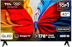 Smart TV TCL 43 Polegadas Full HD QLED S5K WiFi Bluetooth Google TV 2 HDMI HDR10 Dolby Audio 43S5K