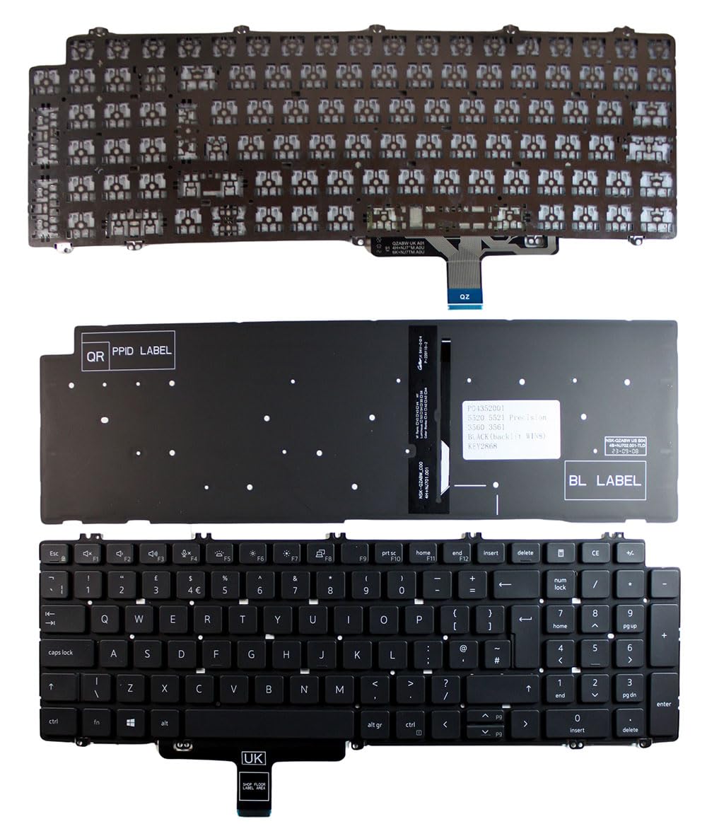 Clavier remplacement Dell Precision 3561 Power4Laptops noir - 2