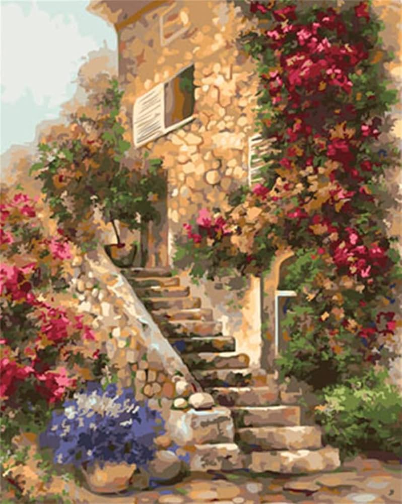 油彩画 花のアート 大きめ d0098-1.jpg
