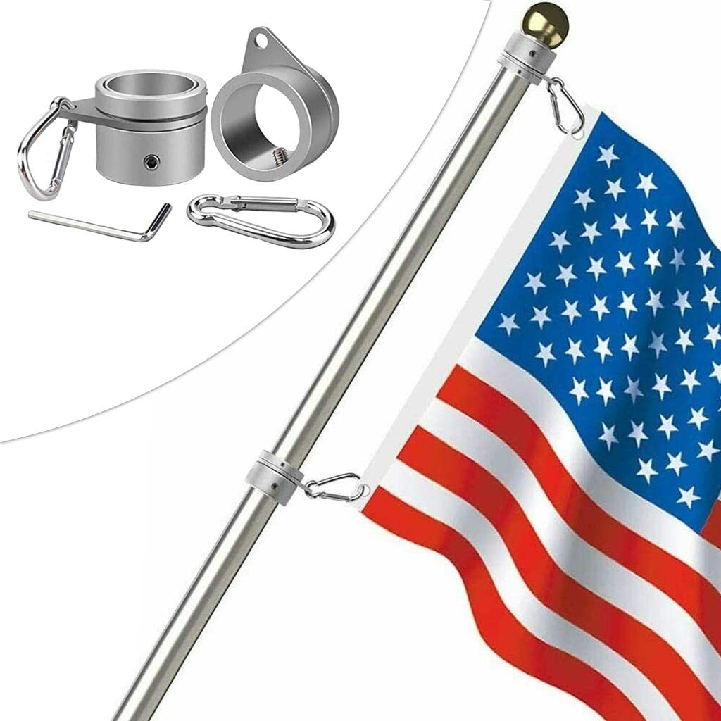 LICHTS Tangle Free Flag Pole Mounting Ring Clip Rotating Flapole Rings 2 Pcs-image-21