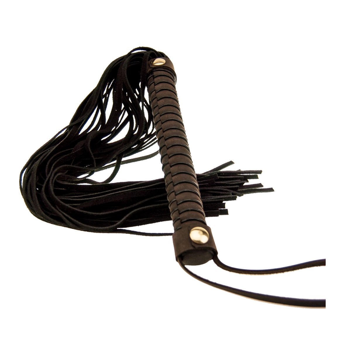 Real Leather Spanking Flogger Nubuck Thick 50 Tails Laminated Carved Wood Handle
