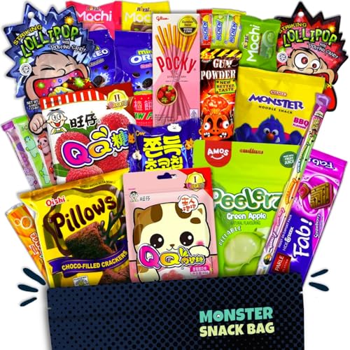 25 Japanische Koreanische und Asiatische Süßigkeiten und Snacks in einer Box auch als Geschenk mit Mochi Pocky und mehr Süssigkeiten aus Japan Korea und Asien