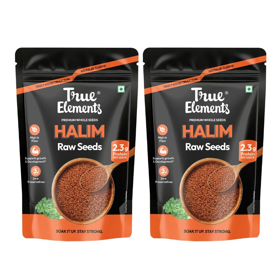Image of True Elements Halim Seeds 1kg (500gm*Pack of 2) | Aliv Seeds (Asaliya) for Hair Growth
