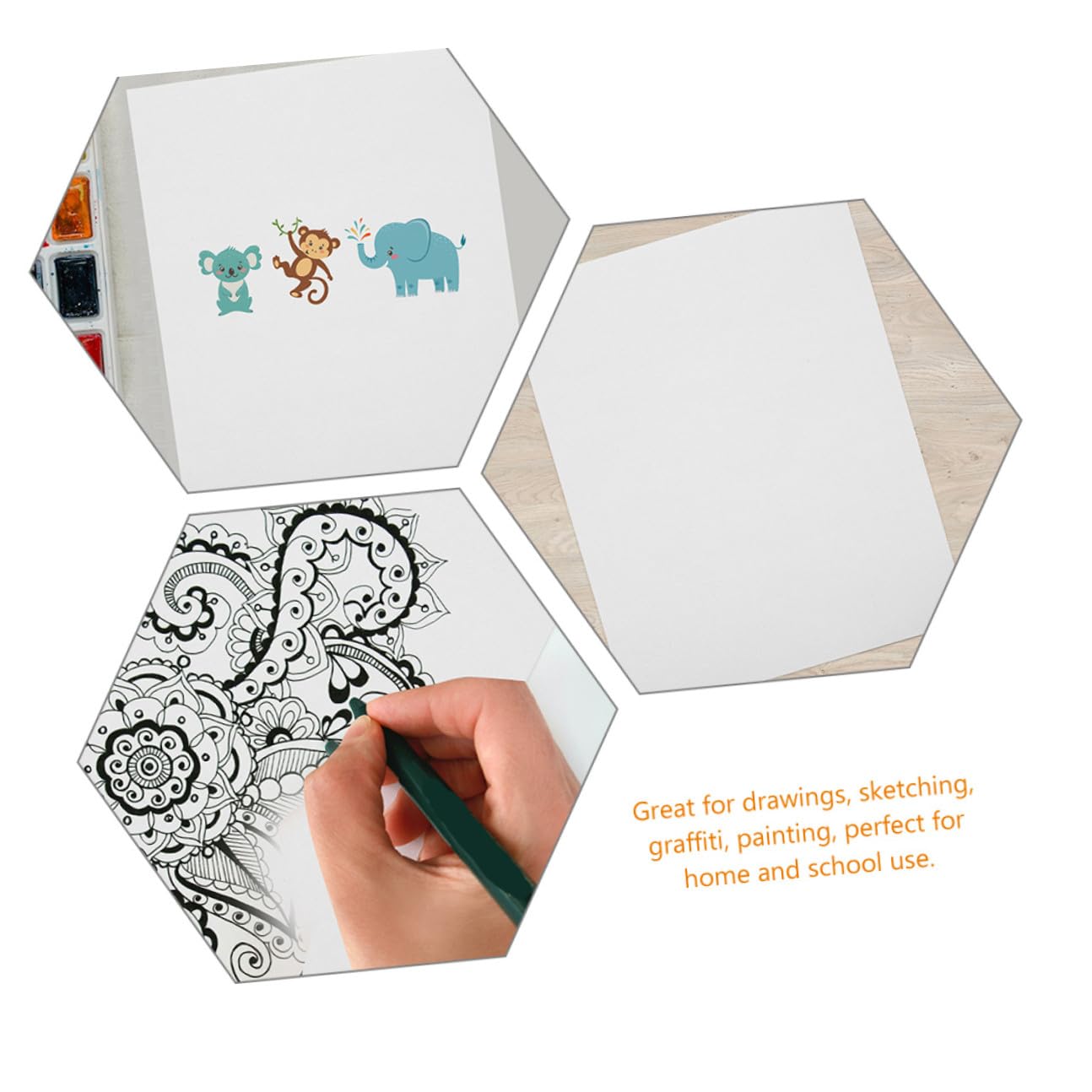 Alipis 100 Blatt Weißes Aquarellpapier aus Papier für Kinder und Studenten zum Zeichnen und Skizzieren Wasserfarbenfest und 160g