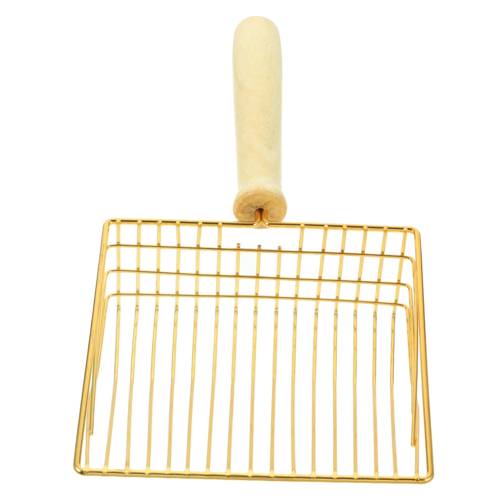 Kisangel Stainless Steel Cat Litter Scoop Cat Litter Scoop Fine Sifting Litter Mesh Cat Litter Sifter Clean Scooper Cats Scoops Sifting Shovel Shovel Small Cat Litter Shovel Wooden