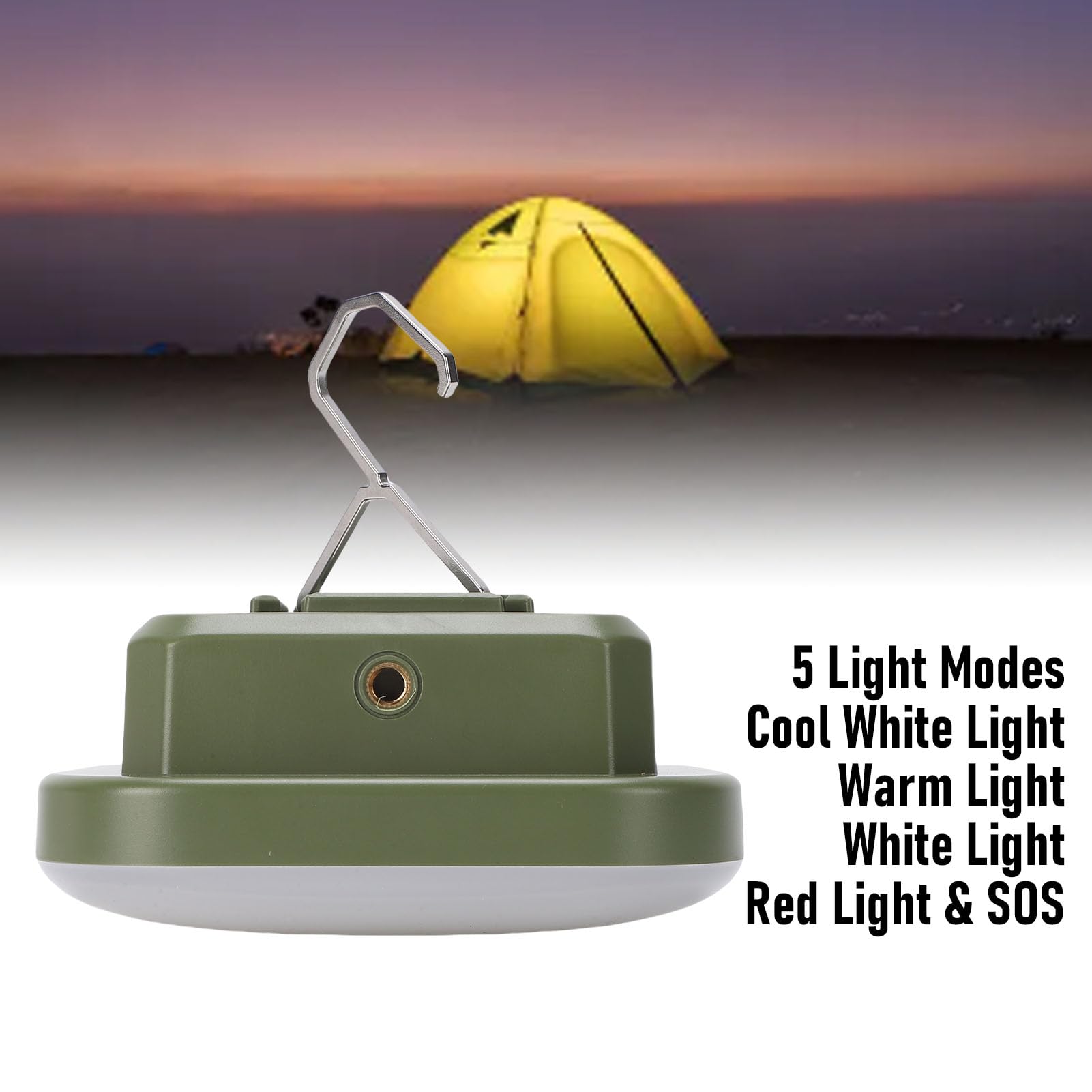 Lanterna da campeggio, ricaricabile, 9000 mAh, LED, con base magnetica, per campeggio, escursionismo, pesca