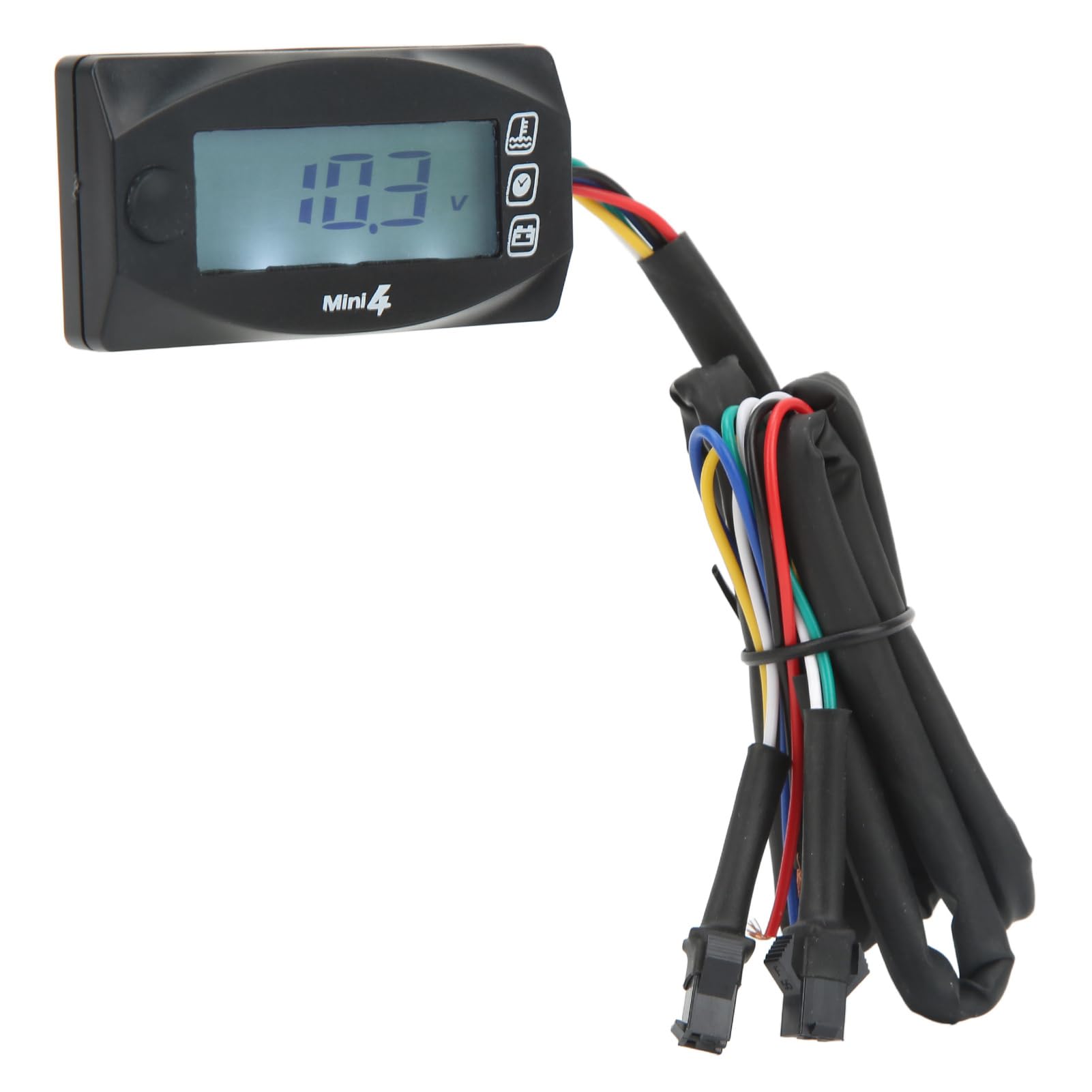 Acouto Termometro Digitale per Moto, Design 4 in 1, Display LCD, Portata 0120 ℃, Retroilluminazione Blu, Misurazione Accurata (M12*1.5)