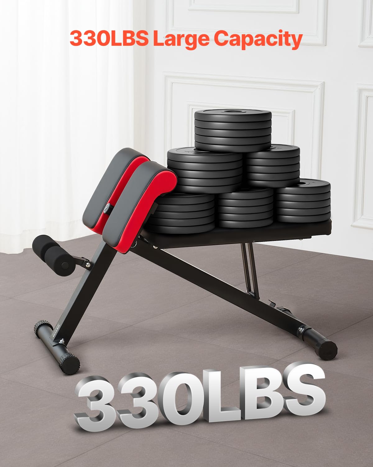 VEVOR Banco de Pesas Multifuncional para Entrenamiento de Cuerpo Completo, Banco de Hiperextensión con Silla Romana, Equipo Ajustable y Plegable de 150 kg para Entrenamiento de Espalda, Brazos