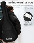 Moukey 41" Guitare acoustique pour débutants Adulte Adolescents Guitarra Acustica de pleine taille avec affiche chorale, Gig Bag, Tuner, Cordes d'acier, Capo, Strap - noir