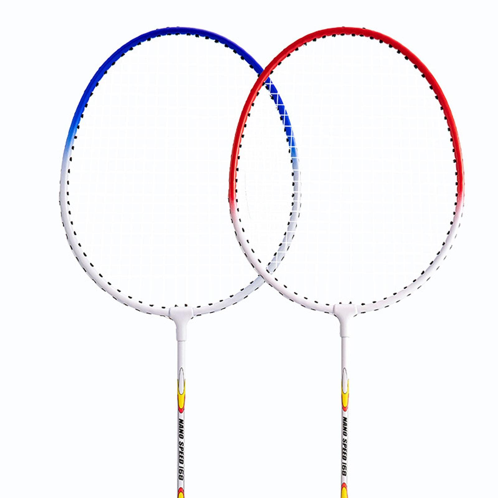 2 Stück Badminton Schläger Set aus Eisenlegierung Besonders Leicht Und für Anfänger Und Kinder für Outdoor Aktivitäten Schülertraining