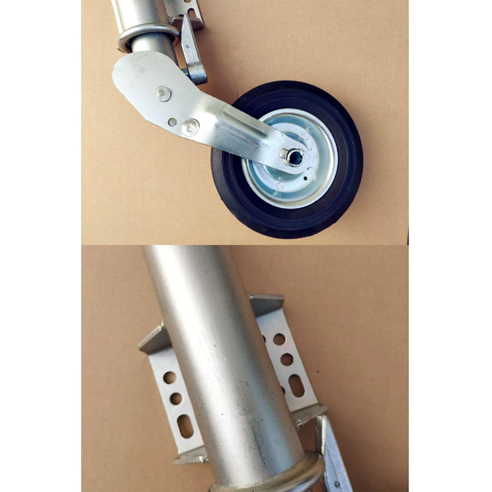 Podnośnik samochodowy z kółkiem do przyczepy, wytrzymały, przykręcany podnośnik obrotowy, automatyczne koło podporowe, średnica rury 60 mm, 440 kg, jockey 8"