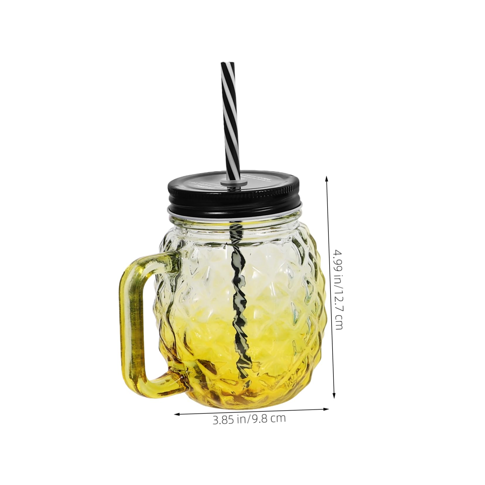DECHOUS Glasbecher aus Glas 4 Stück und Trinkhalm mit Auslaufsicherem Deckel Langlebige Gerippte Trinkbecher Spill Proof Design für Arbeit und Schule