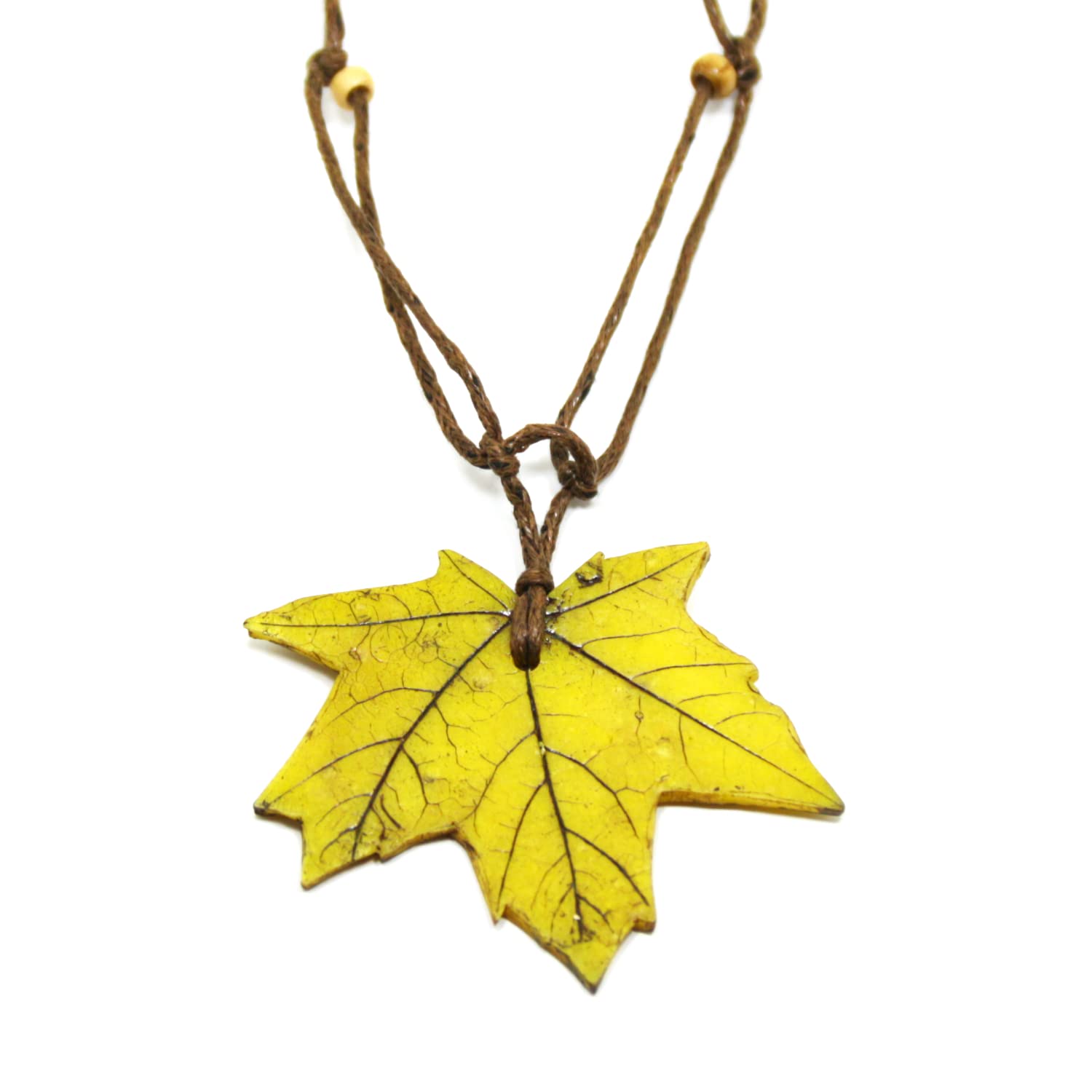 Handmade Yellow Leaf Necklace Autumn Maple ...