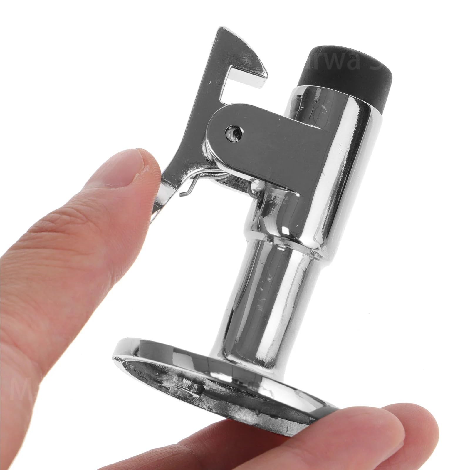 4 pomelli per porta, anti-vento, lucidati, fermaporta, fermo, liscio, con gancio, robusto supporto di fissaggio, color argento, anti-collisione, silenzioso, per pavimento, autobloccante