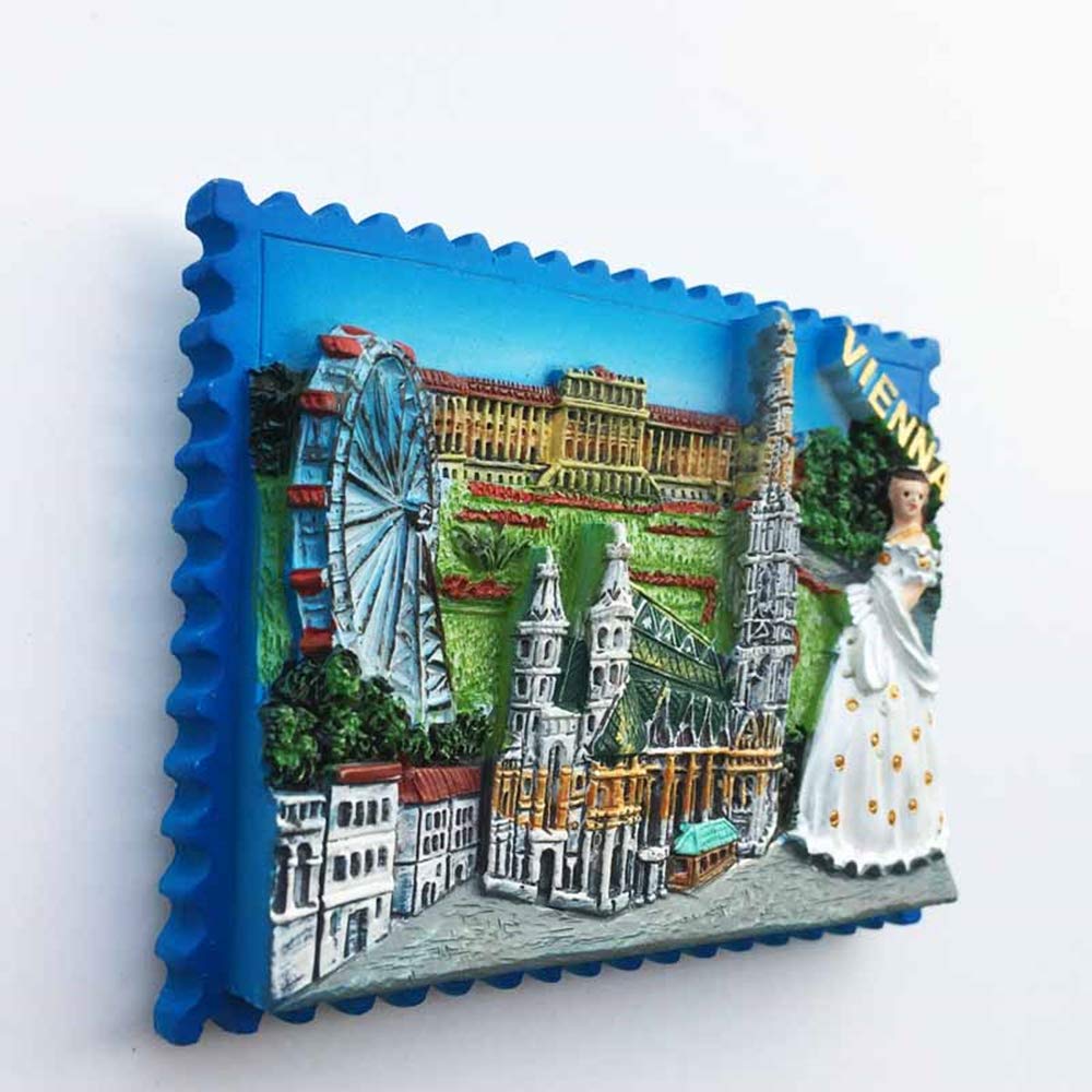Magnete Vienna Austria 3D – Souvenir Viaggio Per Frigorifero – Regalo Originale Per Ricordo Di Vienna – Decorazione Casa Cucina – Fatto A Mano 8,1 X 6,3 Cm - 2